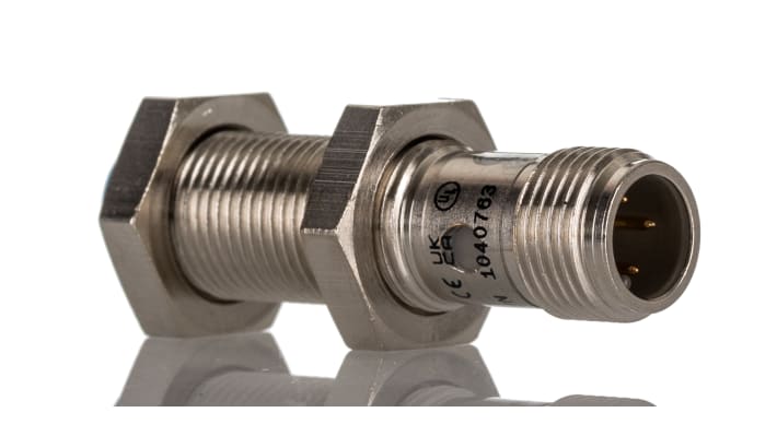 Sensore di prossimità cilindrico Sick IME12-04BPSZC0K PNP M12, raggio di rilevamento 4 mm, grado di protezione IP67.