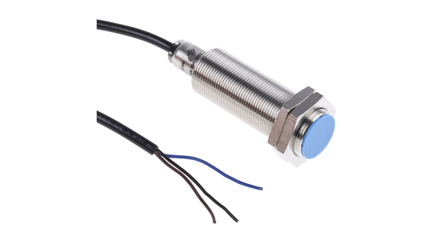 Sensore di prossimità cilindrico PNP Sick IME18-08BPSZW2S, M18 x 1, portata 8 mm, IP67, robusto, per applicazioni industriali.