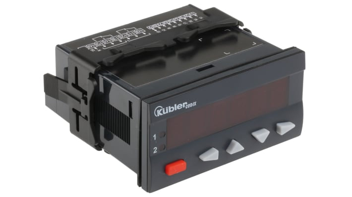 Contatore rotazioni al minuto LED Kübler 6.560.010.000, montaggio a pannello, IP65, 96 mm x 48 mm, tensione 90-260 V.