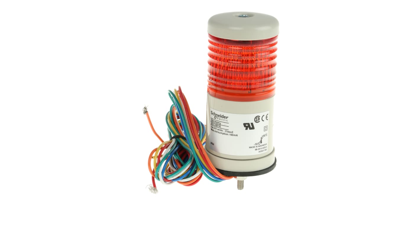 Torre Faro LED Schneider Electric XVC4B1K, 24V c.a./c.c., Rosso IP54 - Ideale per segnalazione macchine industriali.