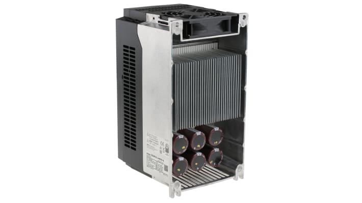 Inverter trifase Omron 3G3MX2A4075ECHN, potenza 7,5 kW, 400 V, 18 A, con pannello di controllo e comunicazione Profibus.