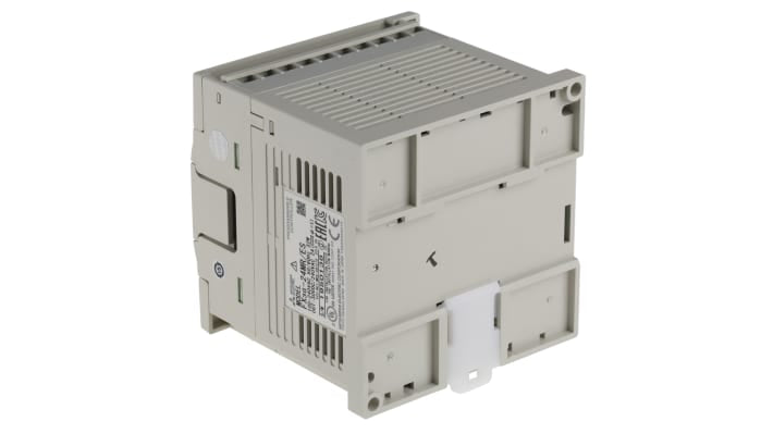 Modulo logico Mitsubishi Electric FX3G-24MR/ES per guida DIN, 14 ingressi, 10 uscite relè, dimensioni 90 x 90 x 86 mm.
