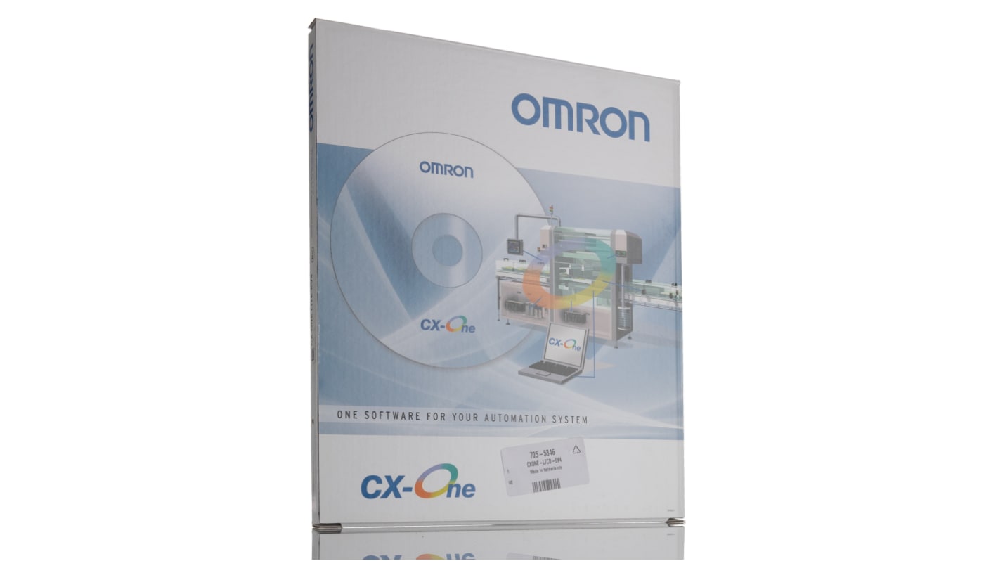 Software di programmazione PLC Omron CXONE-LTCD-EV4 per serie CP1E e CP1L, interfaccia semplificata e strumenti avanzati.