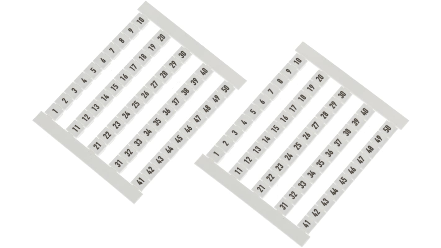 Etichette per terminali Weidmüller 473460001 Serie DEK - Siglacavo PA 5mm - 100 pezzi: ideali per organizzare conduttori e connettori nell'industria e nei macchinari automatizzati.