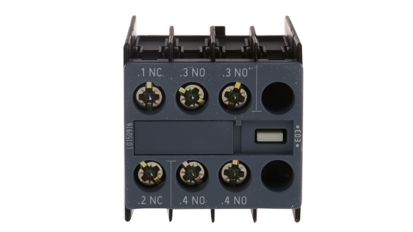 Siemens 3RH2911-1HA21, modulo contatti 3PST, 1NC + 2NO, montaggio a innesto, corrente 6 A c.a., 10 A c.c.