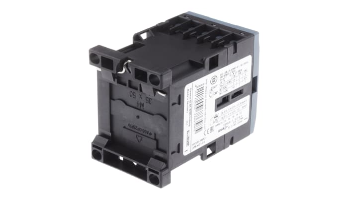 Contattore Siemens 3RT2015-1AP02, 3 poli, 7 A, 230 V c.a., dimensioni 57.5 x 45 x 73 mm, montaggio a vite.