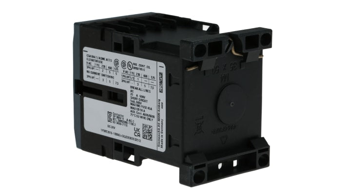 Contattore di potenza Siemens 3RT2016-1BB42 - 4 kW, 24 V CC, Serie SIRIUS 3RT2 per motori industriali - Protezione cortocircuito.