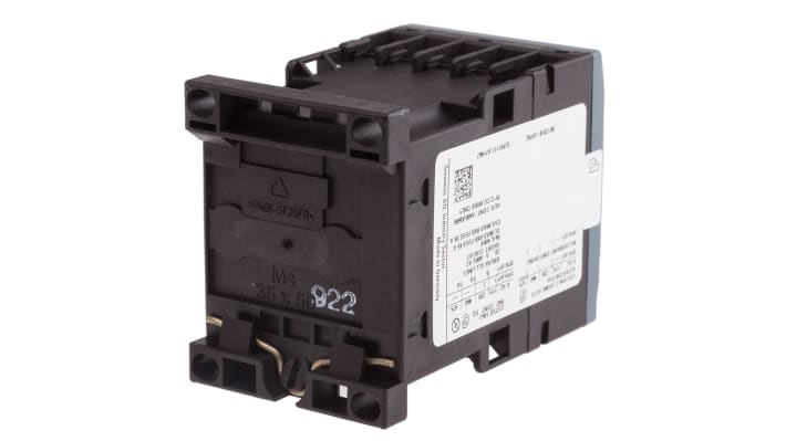 Contattore Siemens 3RT2018-1AP02, 3 poli, 16 A, 7,5 kW, 230 V c.a. Resistente agli agenti atmosferici, certificato per uso globale.