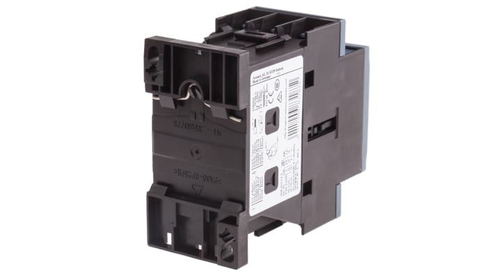 Contattore Siemens 3RT2024-1AF00, 3 poli, 12 A, 5,5 kW, montaggio su guida DIN, dimensioni 85x45x97 mm.