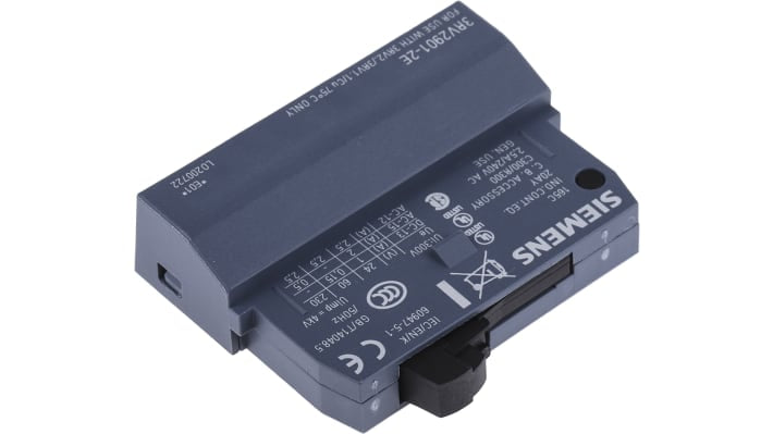 Contatto ausiliario Siemens 3RV2901-2E, 2 contatti N/C + N/A, montaggio a innesto. Ideale per accessori interruttori di protezione.