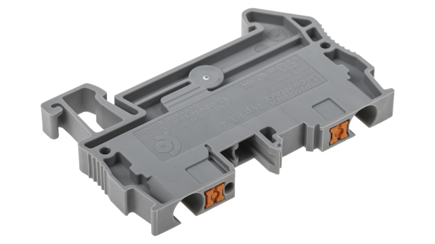 Morsettiera passante Phoenix Contact 3211757 con corrente nominale 32A, ideale per cablaggi rapidi in ambienti difficili. Adatta a fili da 0,2 a 6 mm², montaggio su guida DIN standard.