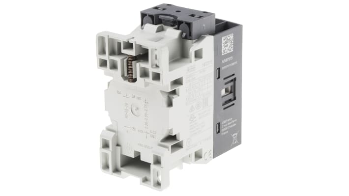 Relè contattore ABB 1SBH136001R2131 NFZ31E-21, 4 poli, 3NO + 1NC, tensione bobina 20-60 V c.c., dimensioni 45x80x77 mm.