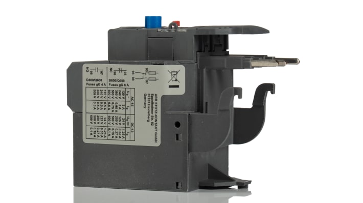 Relè di sovraccarico termico ABB 1SAZ721201R1028 TF42-1.7, 3 poli, 1,7 A, tensione 690 V, dimensioni 88,3 x 45 x 70,5 mm.