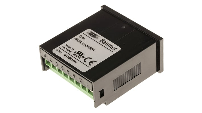 Baumer ISI34.010AA01, contatore LCD 8 cifre per misurazione ore, montaggio a pannello, intervallo 0-99999,99.