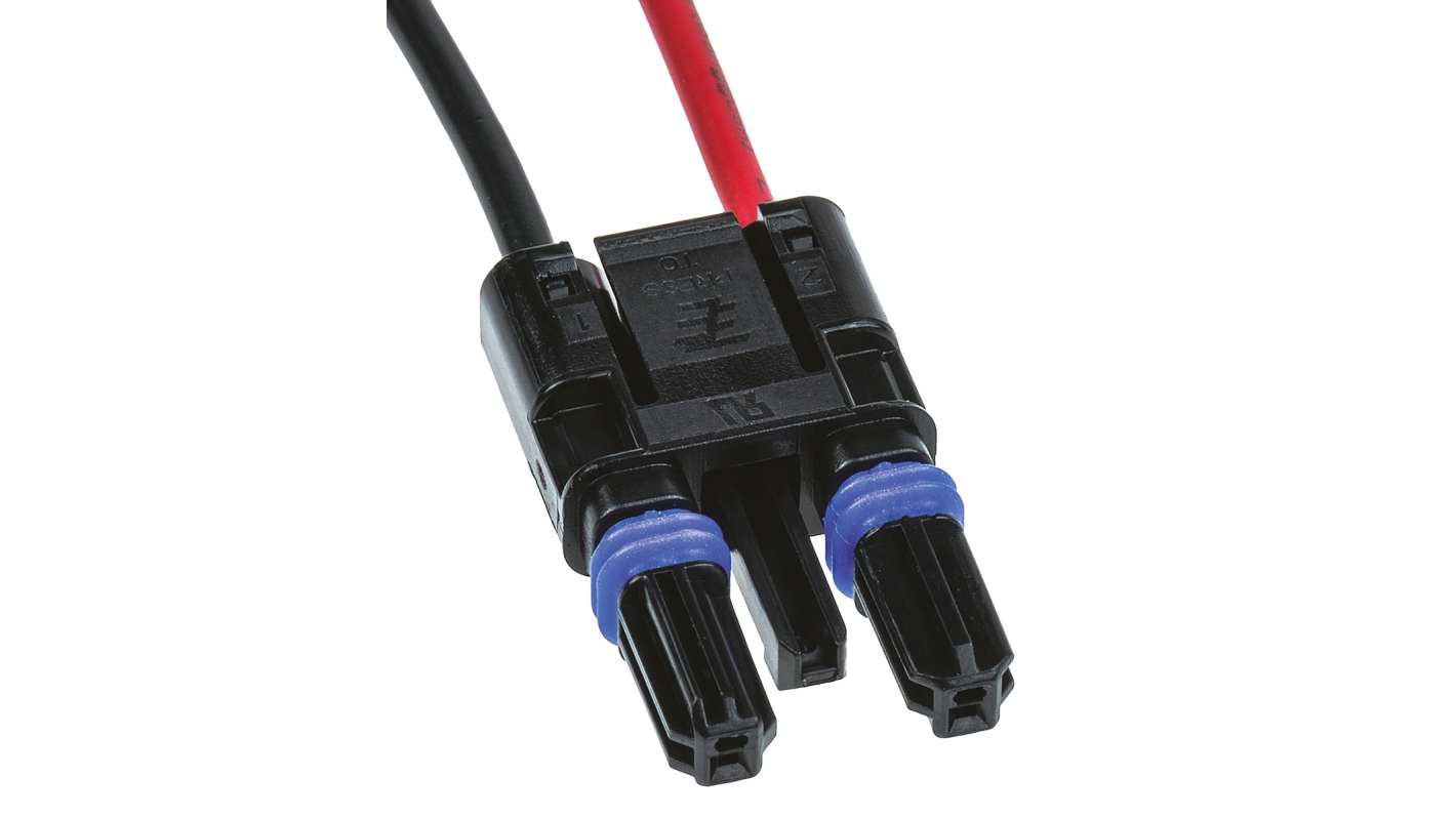 Connettore maschio TE Connectivity 2106378-2, 2 vie, IP67, cavo 0,1 m, temperatura -40°C a 105°C, per applicazioni di illuminazione.