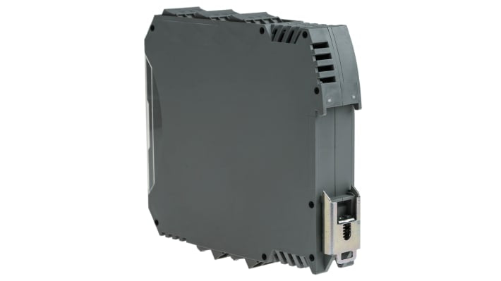 Starter motore trifase Phoenix Contact 2900567, potenza 1 kW, tensione 24 V c.c., montaggio su guida DIN, dimensioni 106.6 x 22.5 x 113.7 mm.