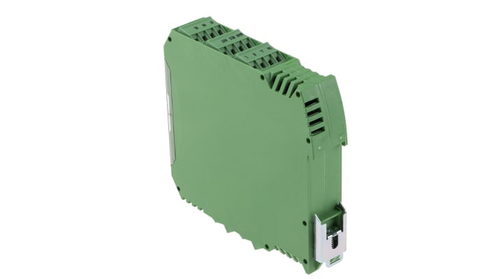 Starter motore Phoenix Contact 2900576, 3 fasi, 4 kW, 24 V c.c., montaggio su guida DIN, dimensioni 106.6 x 22.5 x 113.7 mm.