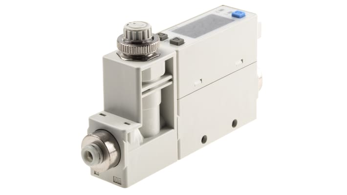 Regolatore di flusso digitale SMC PFM710S-C4-B, portata 0,2-10 l/min, design compatto, alimentazione 24 V c.c.