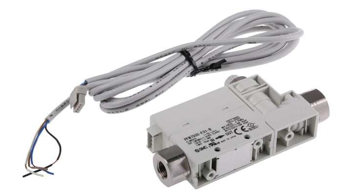 Regolatore di flusso SMC PFM750S-F01-B, digitale, portata 1-50 l/min, design compatto, alimentazione 24 V c.c.