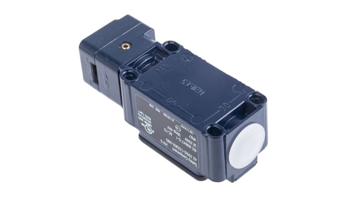 Interruttore di interblocco di sicurezza Schmersal AZ 3350-12ZUEK-U90, custodia in alluminio, grado di protezione IP67, dimensioni 114 x 40.5 x 38 mm.