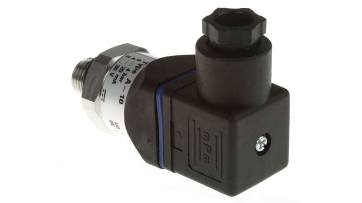 Trasmettitore di pressione WIKA 12719251, 0-4 bar, uscita 4-20 mA, compatto, acciaio inox, connettore a 4 pin.