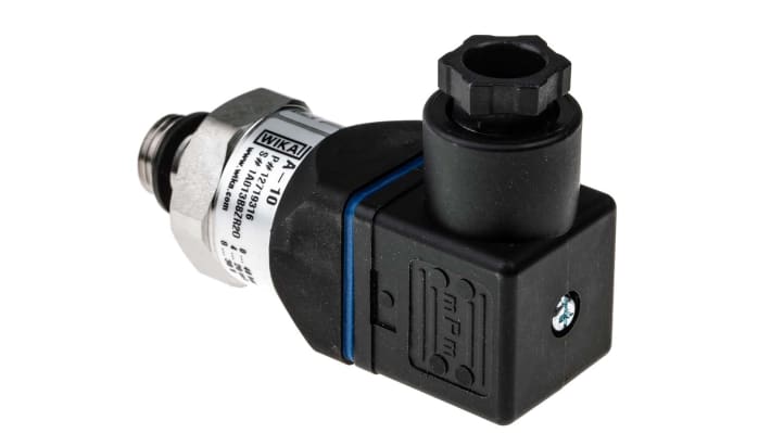 Sensore di pressione relativa WIKA 12719316, 40 bar, uscita 4-20 mA, acciaio inox, IP65, G1/4, per fluidi come olio idraulico.