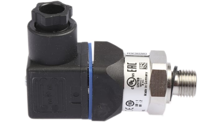 Trasmettitore di pressione WIKA 12719260, compatto, 10 bar max, uscita 4-20 mA, acciaio inox, per applicazioni idrauliche.