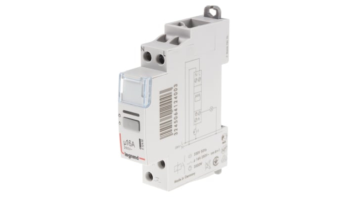 Contattore Legrand 4 124 00, serie CX3, 16 A, bobina 230 V ca, relè bistabile ad impulso, conforme NF EN 60669-2-2.