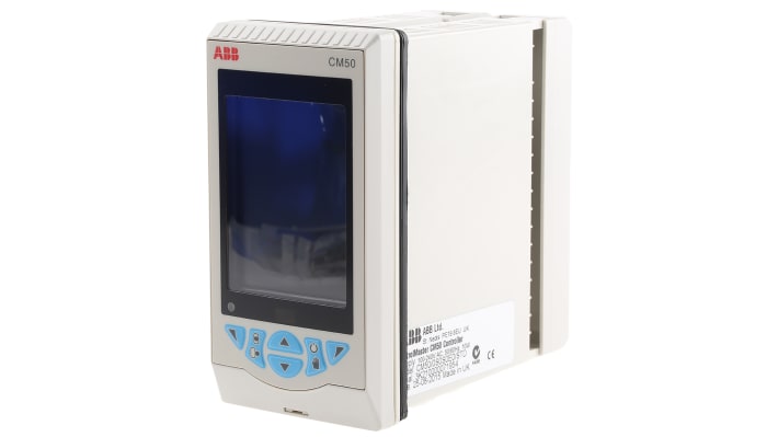 Controller ABB CM50/0S0S0E0/STD, montaggio a pannello, 5 uscite, display LCD 3,5", IP66, alimentazione 100-240 V.