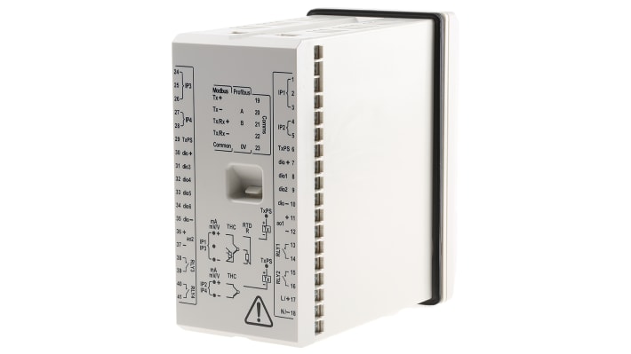 Controller ABB CM50/0S0S0E0/STD, montaggio a pannello, 5 uscite, display LCD 3,5", IP66, alimentazione 100-240 V.