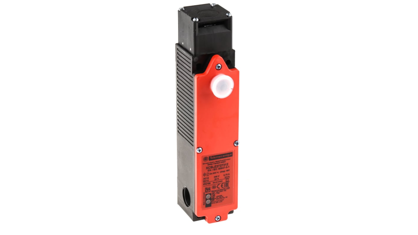 Interruttore di interblocco a solenoide Telemecanique Sensors, 24V, 2NC, IP66/IP67, dimensioni 205x44x51 mm, peso 0,53 kg.