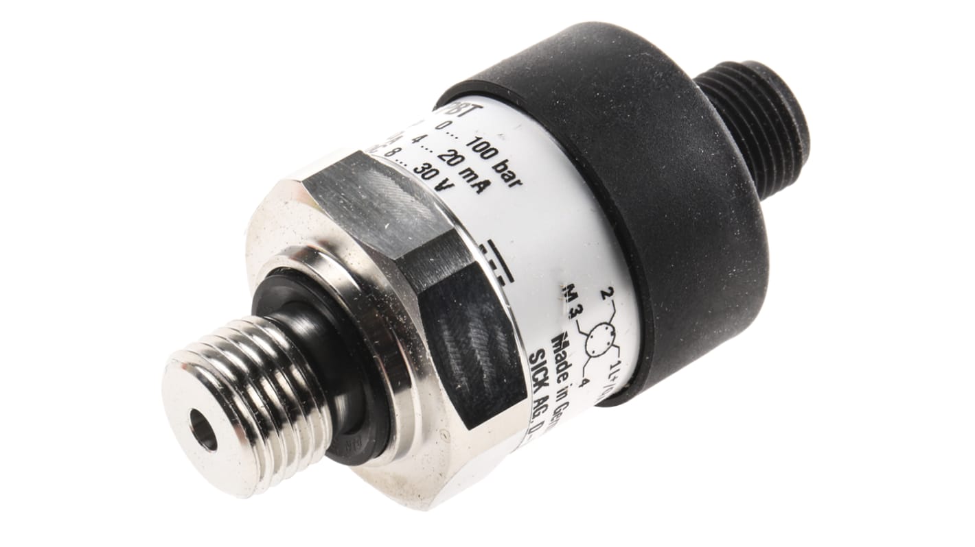 Sensore di pressione Sick PBT-RB100SG1SSNAMA0Z, 100 bar, uscita 4-20 mA, IP67, acciaio inox, connessione M12, G1/4.