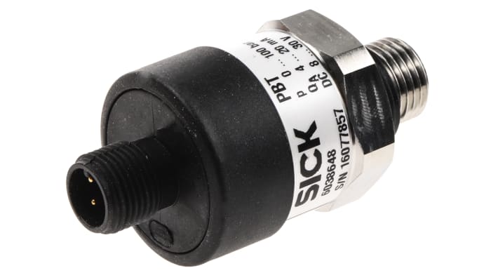Sensore di pressione Sick PBT-RB100SG1SSNAMA0Z, 100 bar, uscita 4-20 mA, IP67, acciaio inox, connessione M12, G1/4.
