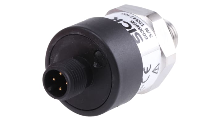 Sensore di pressione relativa Sick PBT-RB400SG1SSNAMA0Z, 400 bar, uscita 4-20 mA, custodia in acciaio inox, IP67.