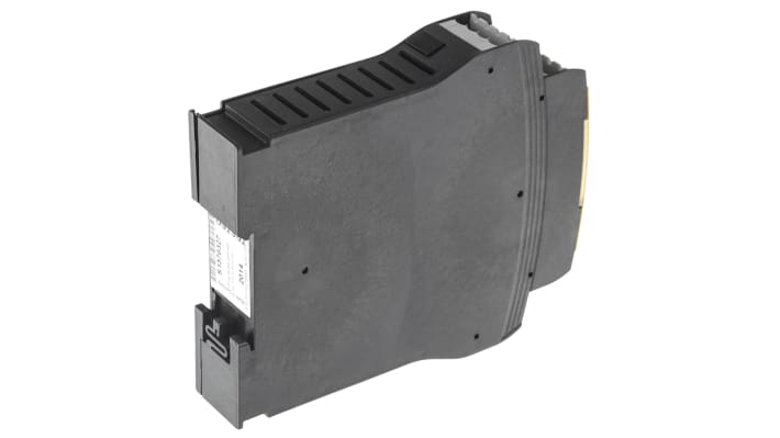 Relè di sicurezza Schmersal SRB202CA/QT, 2 canali, 24V DC, montaggio su guida DIN, dimensioni 22.5mm x 121mm x 100mm.