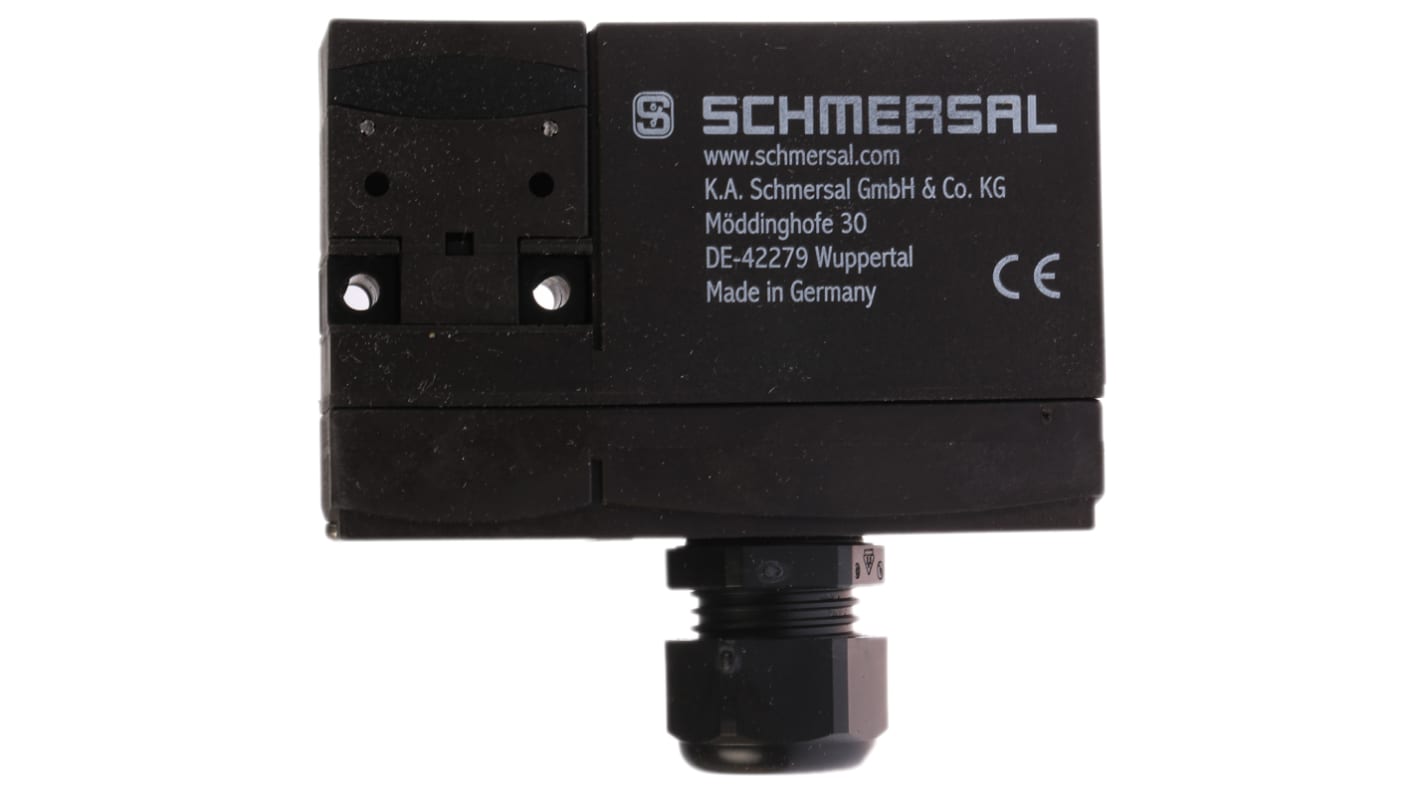 Interruttore di interblocco a solenoide Schmersal AZM 170-11ZRK, 24V, 1NC/1NA, IP67, dimensioni 90x30x84mm, per applicazioni di sicurezza.