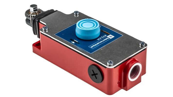 Interruttore a fune Telemecanique Sensors XY2CH13250H29, montaggio diritto, 1NO/1NC, cavo 15m, IP65, dimensioni 68 x 201 x 95mm.