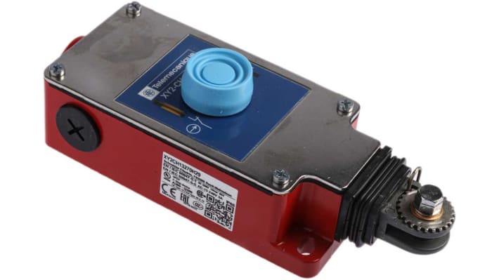 Interruttore a fune Telemecanique Sensors XY2-CH, cavo 15m, 2NC, montaggio diritto - Ideale per macchine utensili e sistemi di trasporto.