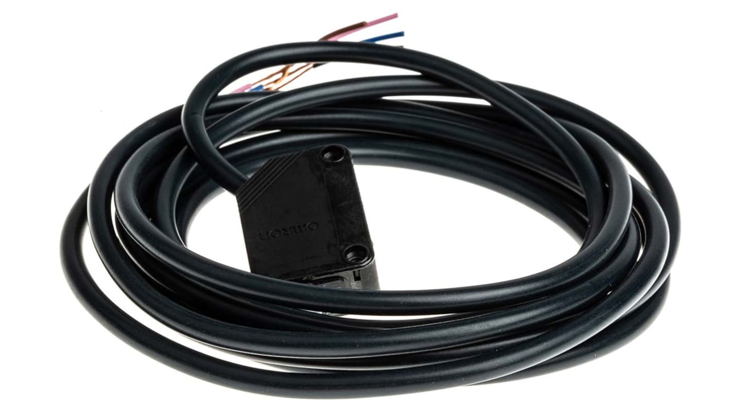 Omron E3Z-LS81 2M, sensore rettangolare per rilevamento distanza 20-200 mm, uscita PNP, IP67, cavo 2 m.