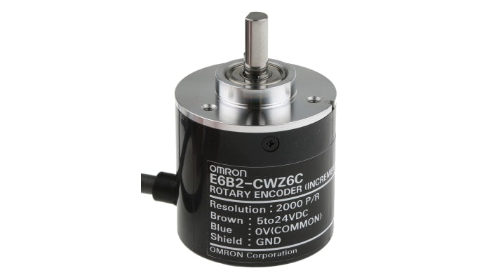 Encoder incrementale NPN Omron E6B2-CWZ6C, 2000 impulsi/giro, diametro albero 6 mm, altezza 59 mm, IP50.