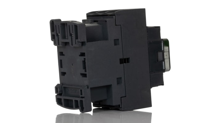 Contattore reversibile Schneider Electric LC1D38U7, 3 poli, 38 A, montaggio su guida DIN, dimensioni 45 mm x 85 mm x 92 mm.