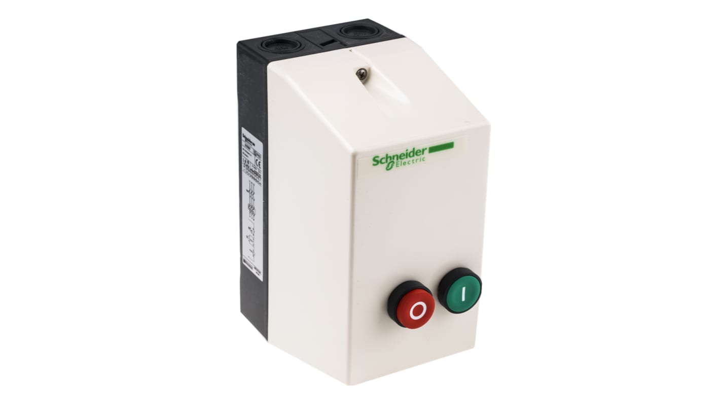 Starter DOL automatico Schneider Electric LE1D25U7, potenza 15 kW, tensione 240 V, IP65, dimensioni 201x101x153.5 mm. Montaggio relè richiesto.