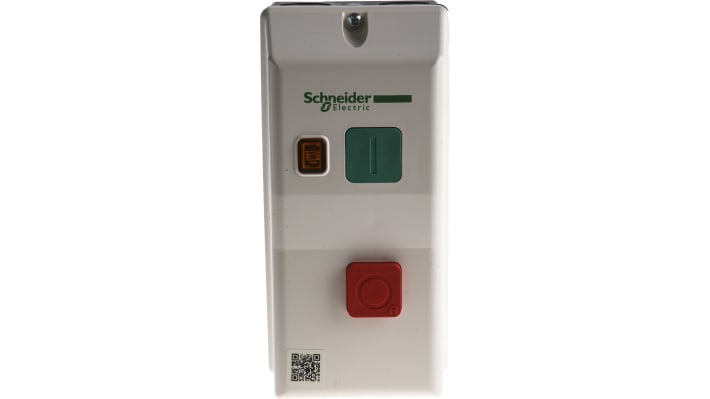 Starter DOL automatico Schneider Electric LE1M35N712, 3 fasi, 2,2 kW, IP65, montaggio su guida DIN, dimensioni 160x78x108 mm.