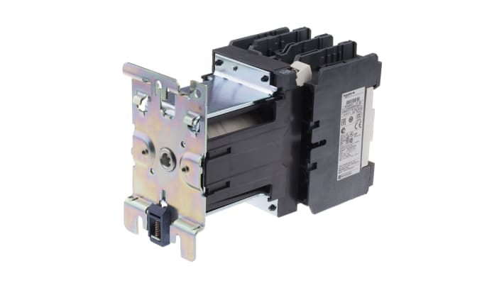 Contattore Schneider Electric LP1D80004BW, 4 poli, 125 A, bobina 24 V c.c., montaggio a pannello, dimensioni 127 x 96 x 125 mm.