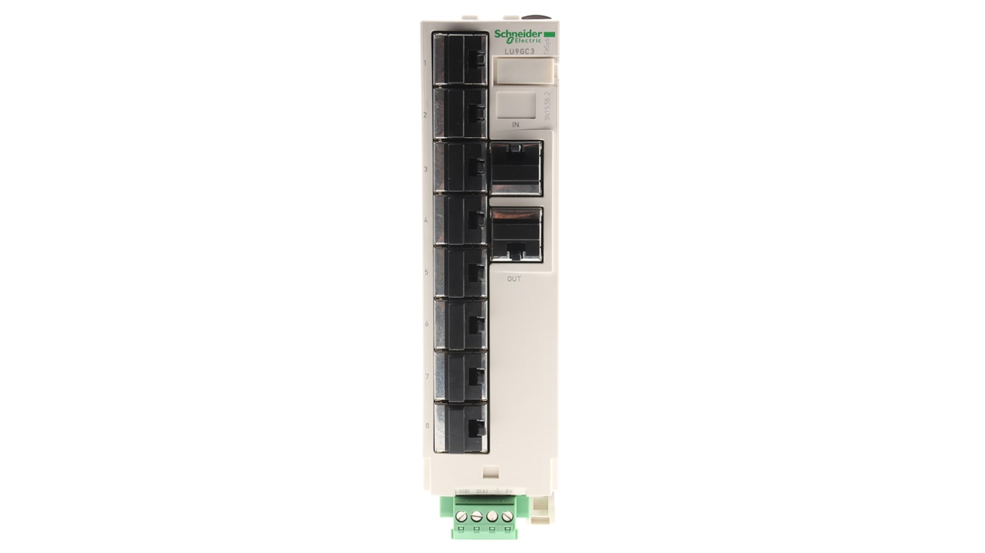Starter motore avanzato Schneider Electric LU9GC3, 24 V c.c., design modulare 45 mm, supporta fino a 32 A, diagnostica plug-and-play.