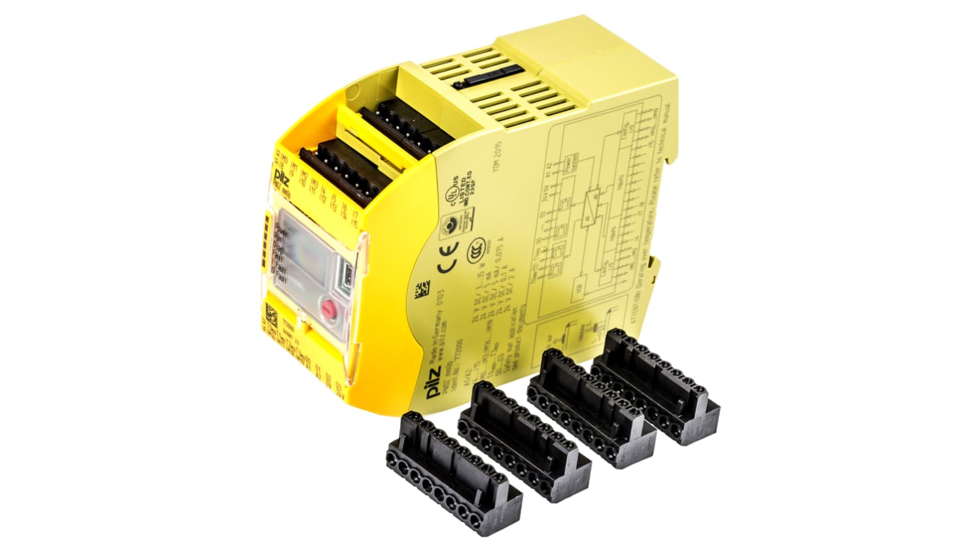 Controller di sicurezza Pilz 772000 PNOZmulti Mini, 20 ingressi, 4 uscite sicure, dimensioni 100 x 45 x 120 mm, alimentazione 24 V c.c.