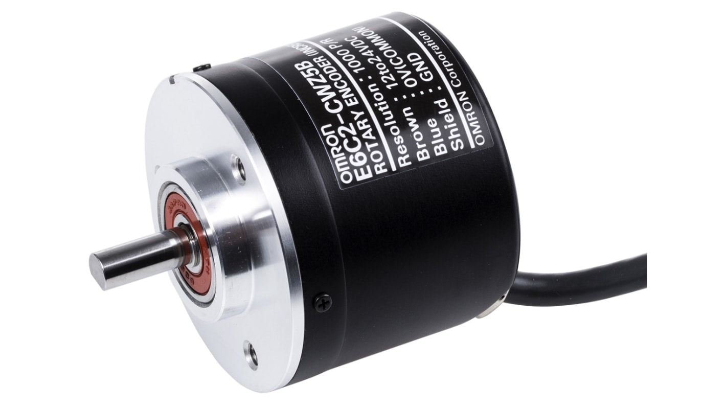 Encoder incrementale Omron E6C2-CWZ5B, 1000 impulsi/giro, diametro albero 6 mm, protezione IP64, altezza 40 mm.