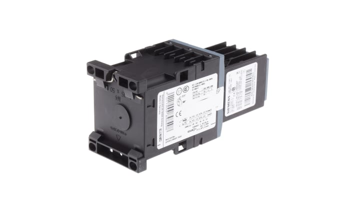 Contattore Siemens 3RH2262-1BB40, 6NO + 2NC, 10 A, bobina 24 V c.c., montaggio su guida DIN, dimensioni 57,5 x 45 x 116 mm.