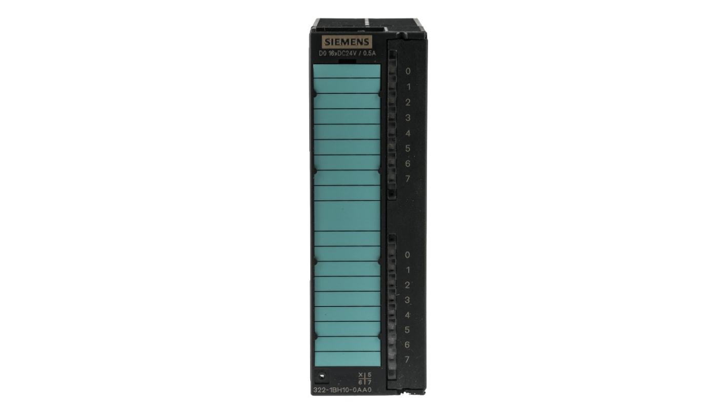 Modulo di espansione Siemens 6ES7322-1BH10-0AA0 per PLC S7-300, 16 uscite digitali, dimensioni 125 x 40 x 120 mm.