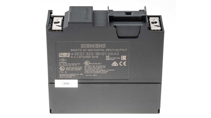 Modulo I/O digitale Siemens 6ES7323-1BH01-0AA0 per PLC S7-300 - 8 ingressi / 8 uscite - Isolamento 500V - Tensione 24V - Serie SIMATIC.